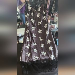 Skull print slip dress